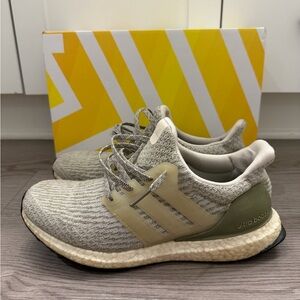 Adidas Ultraboost Sneakers - Light Gray & Olive